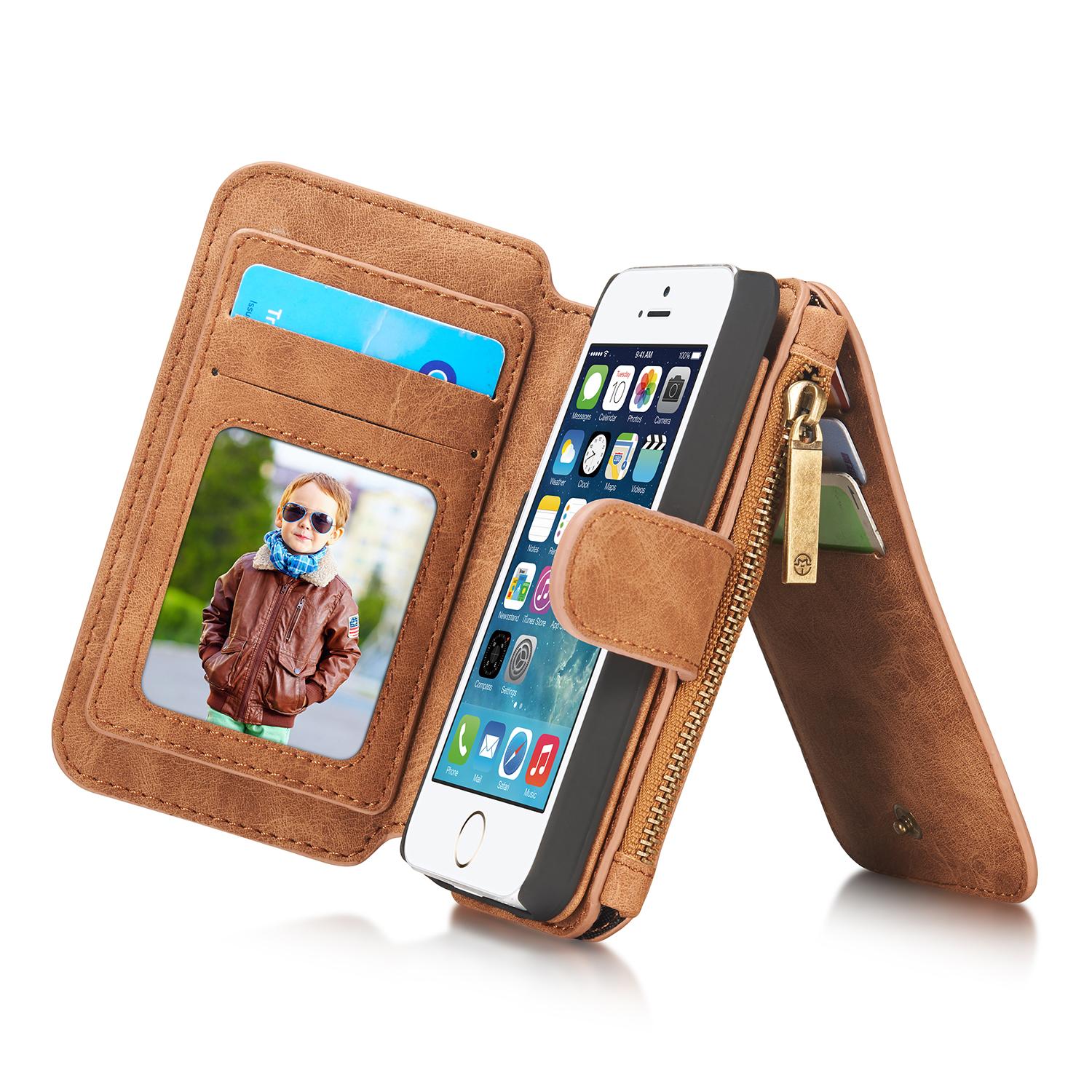 Multi-slot Plånboksfodral iPhone 5/5S/SE brun