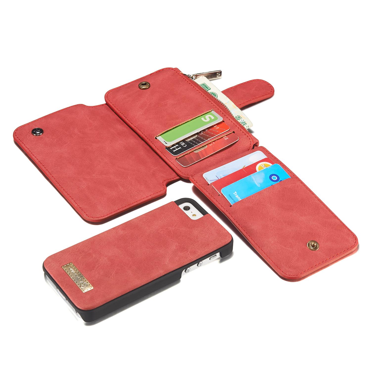 Multi-slot Plånboksfodral iPhone 5/5S/SE röd