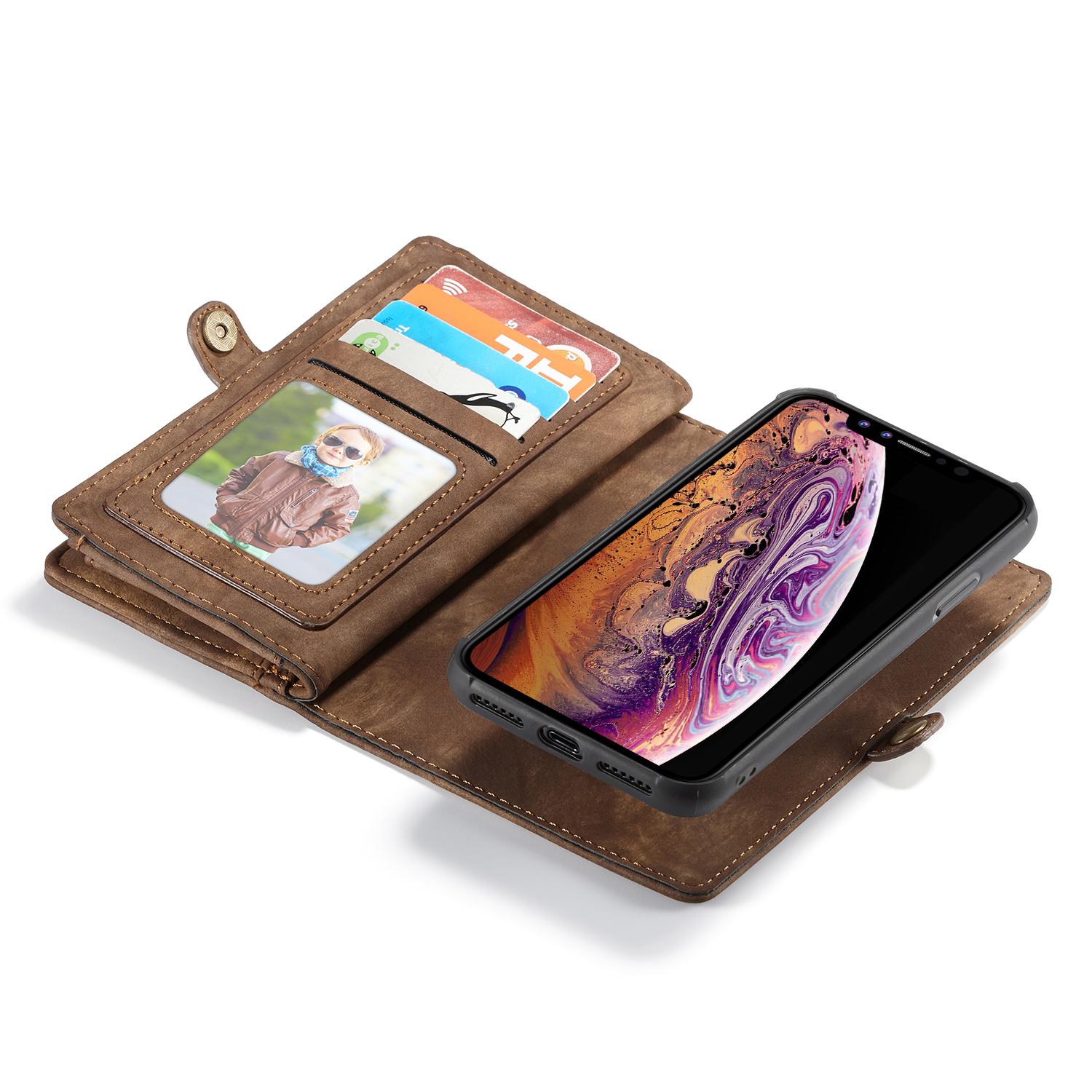 Multi-slot Plånboksfodral iPhone XR brun
