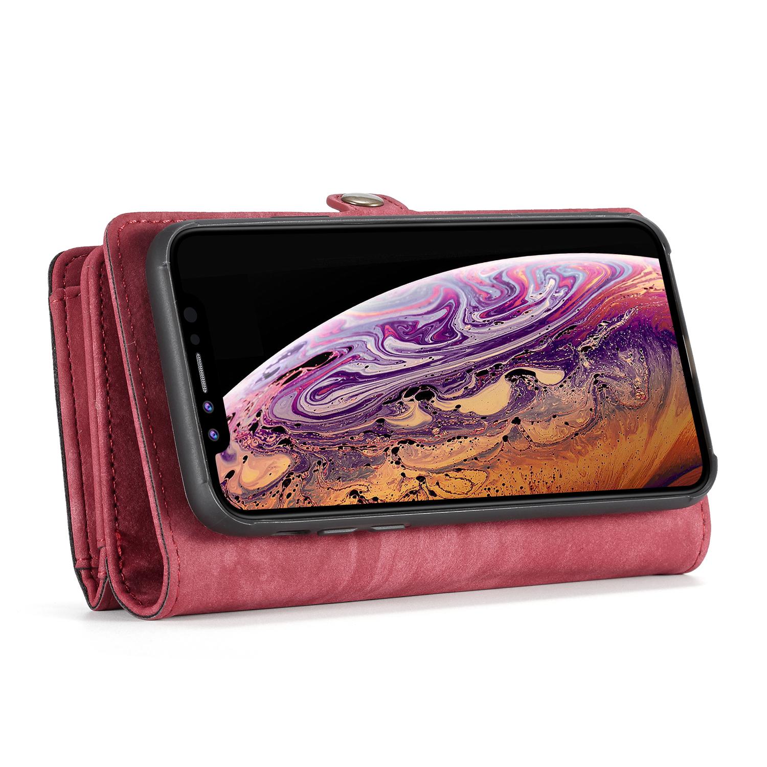 Multi-slot Plånboksfodral iPhone XR röd