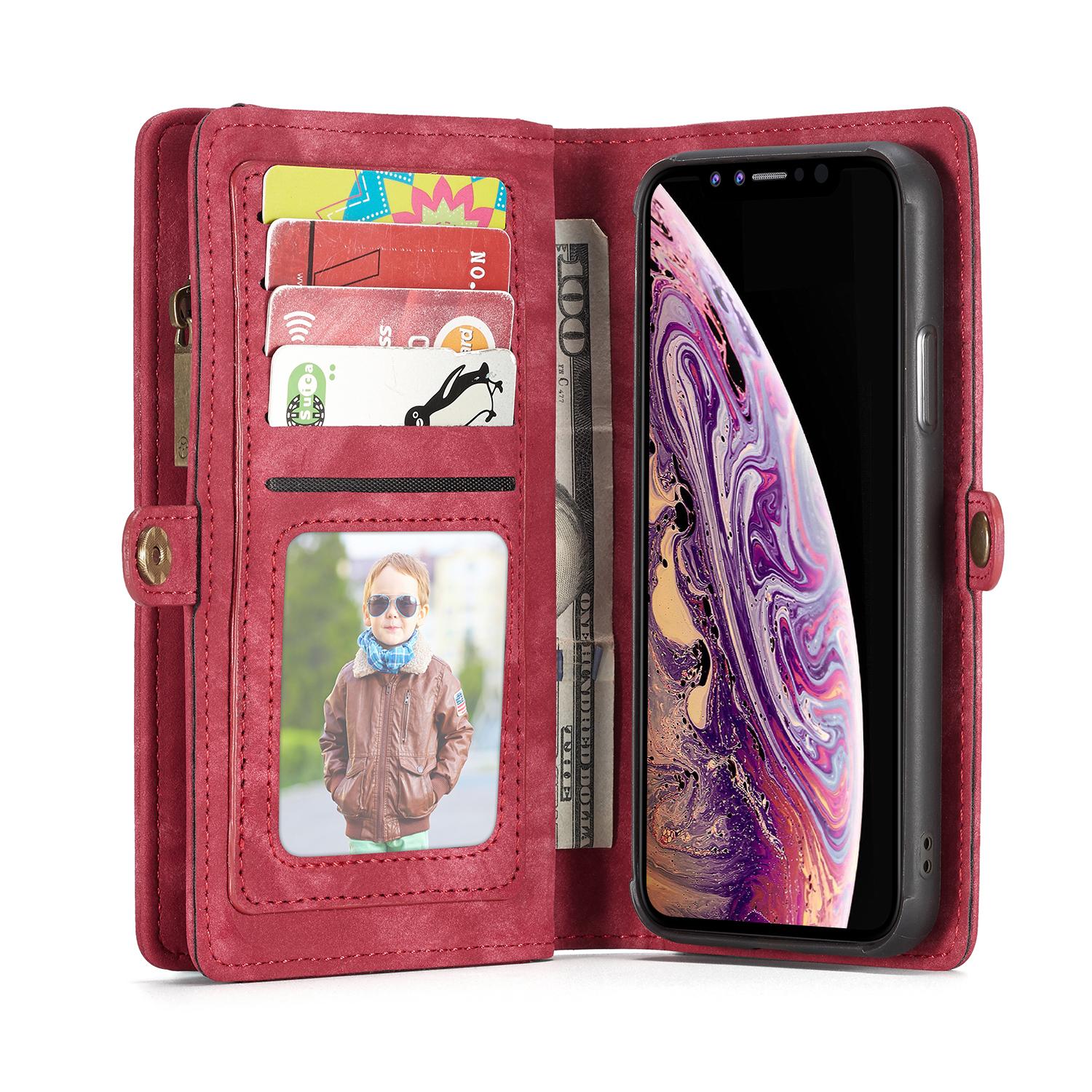 Multi-slot Plånboksfodral iPhone XS Max röd