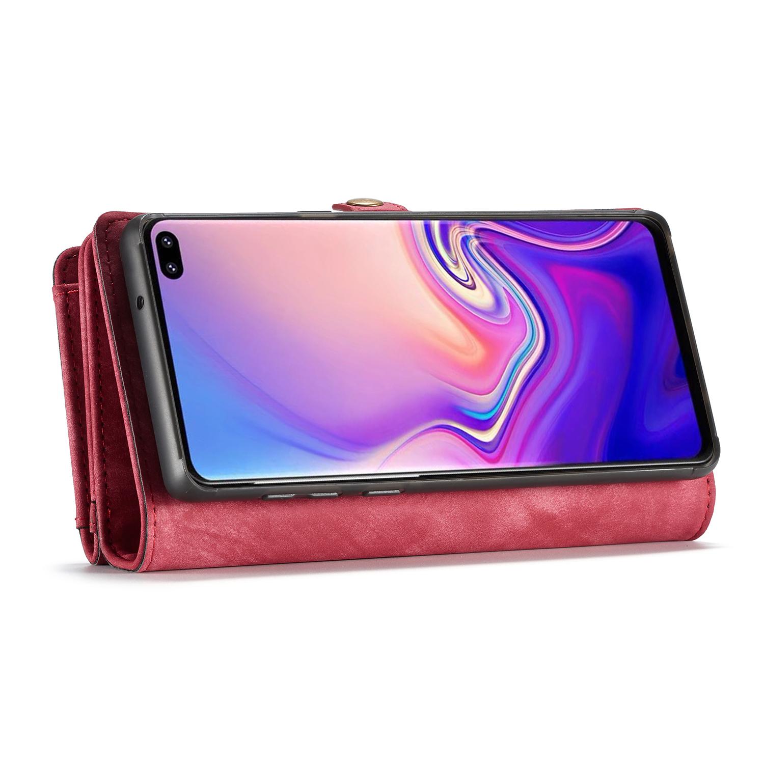 Multi-slot Plånboksfodral Samsung Galaxy S10 röd