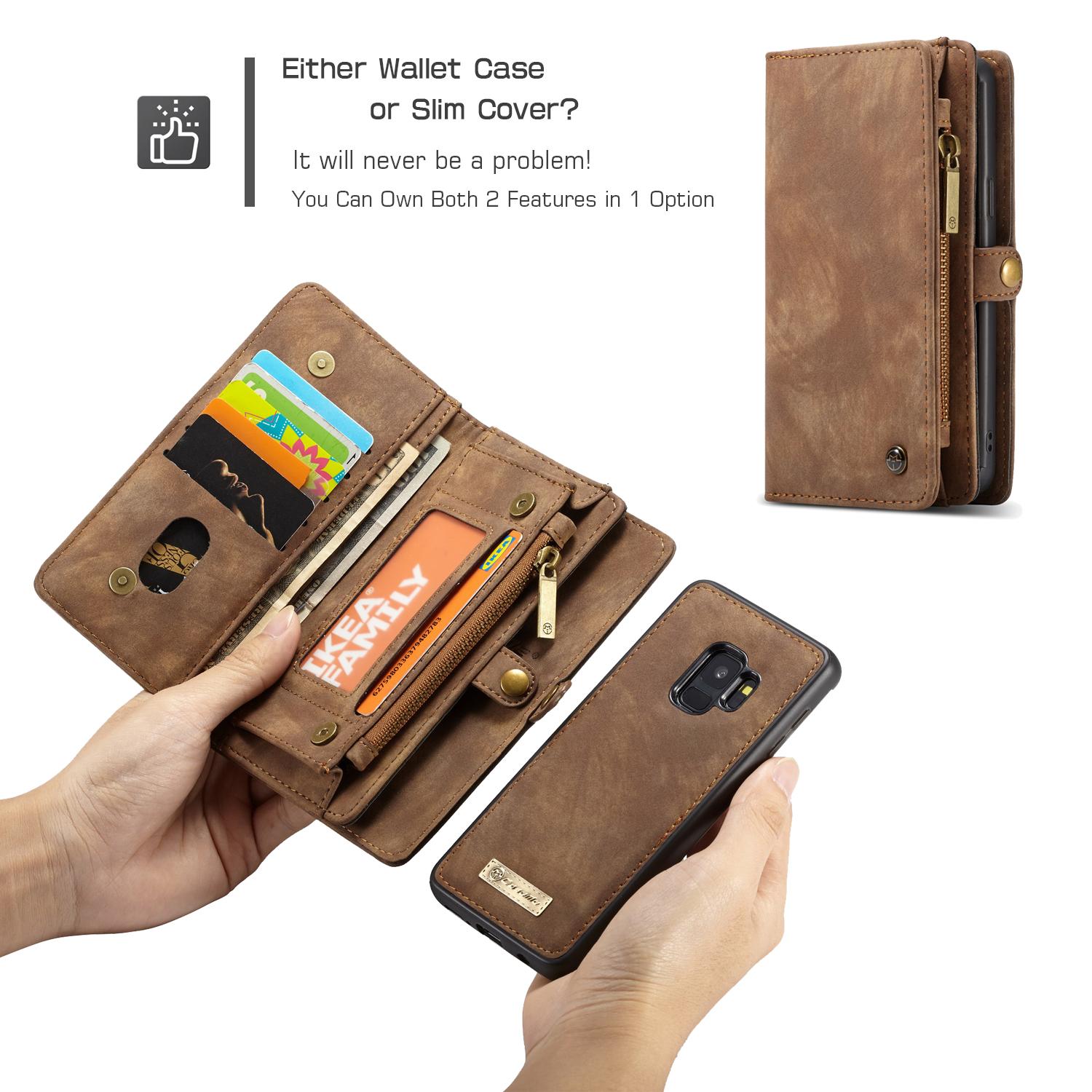 Multi-slot Plånboksfodral Samsung Galaxy S9 Brun