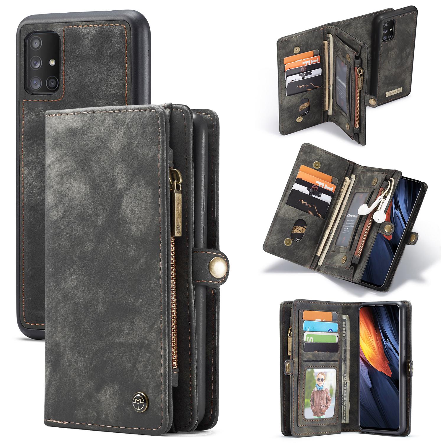 Multi-slot Plånboksfodral Samsung Galaxy A71 Grå