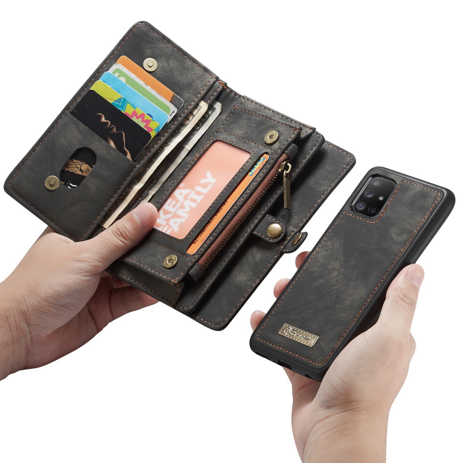 Multi-slot Plånboksfodral Samsung Galaxy A71 Grå