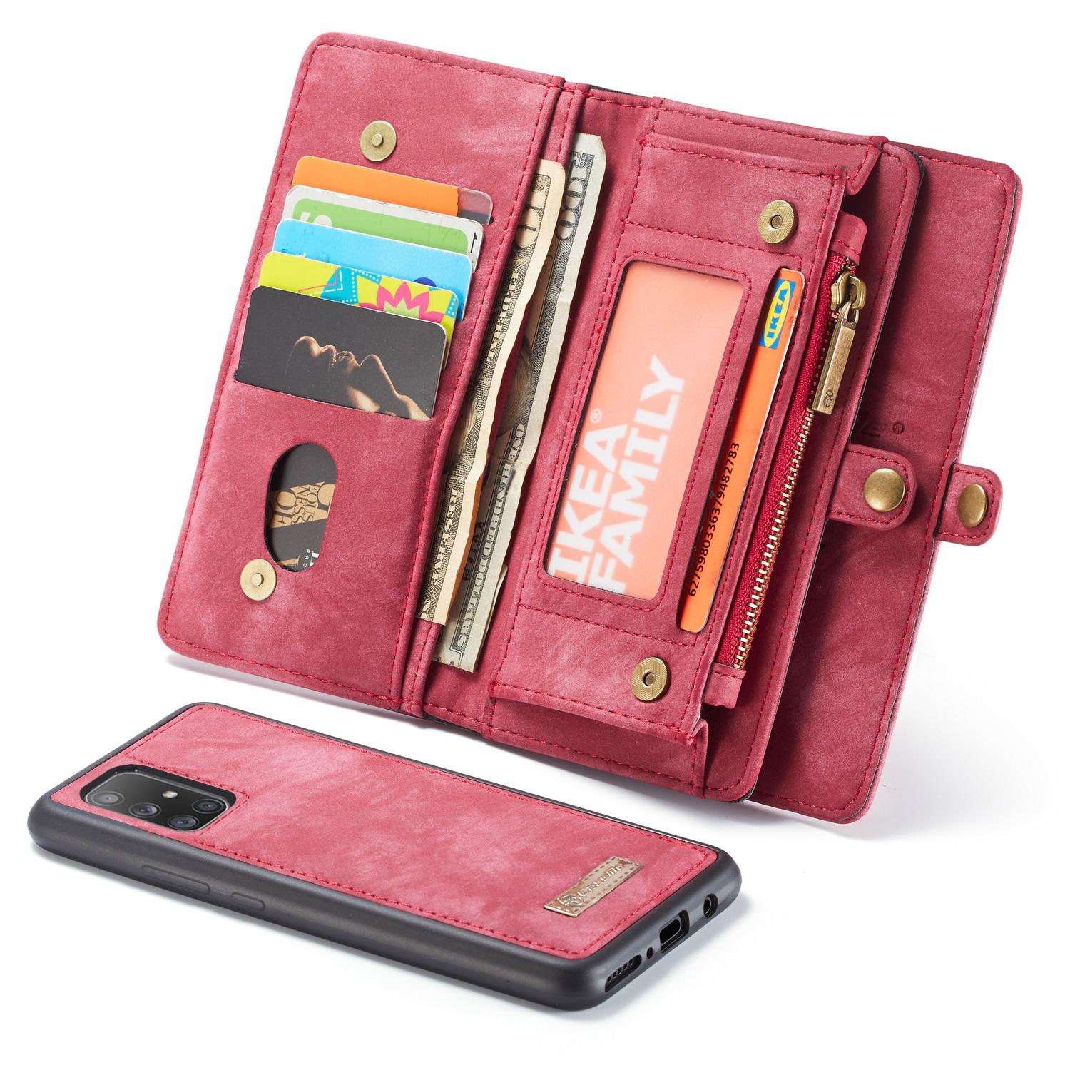 Multi-slot Plånboksfodral Samsung Galaxy A71 Röd