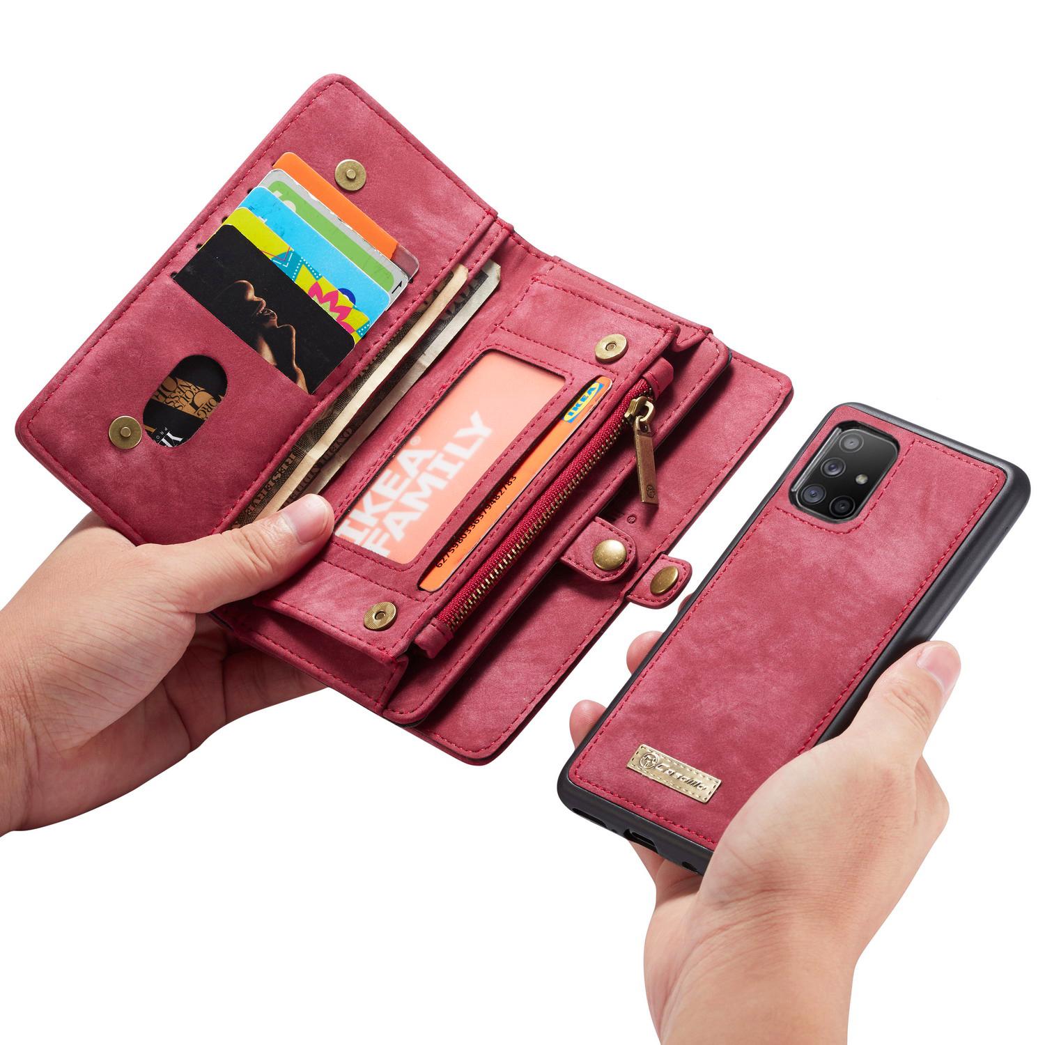 Multi-slot Plånboksfodral Samsung Galaxy A71 Röd