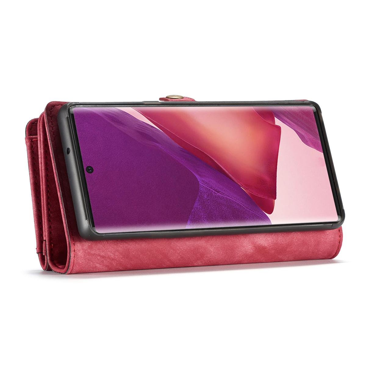 Multi-slot Plånboksfodral Galaxy Note 20 Ultra röd