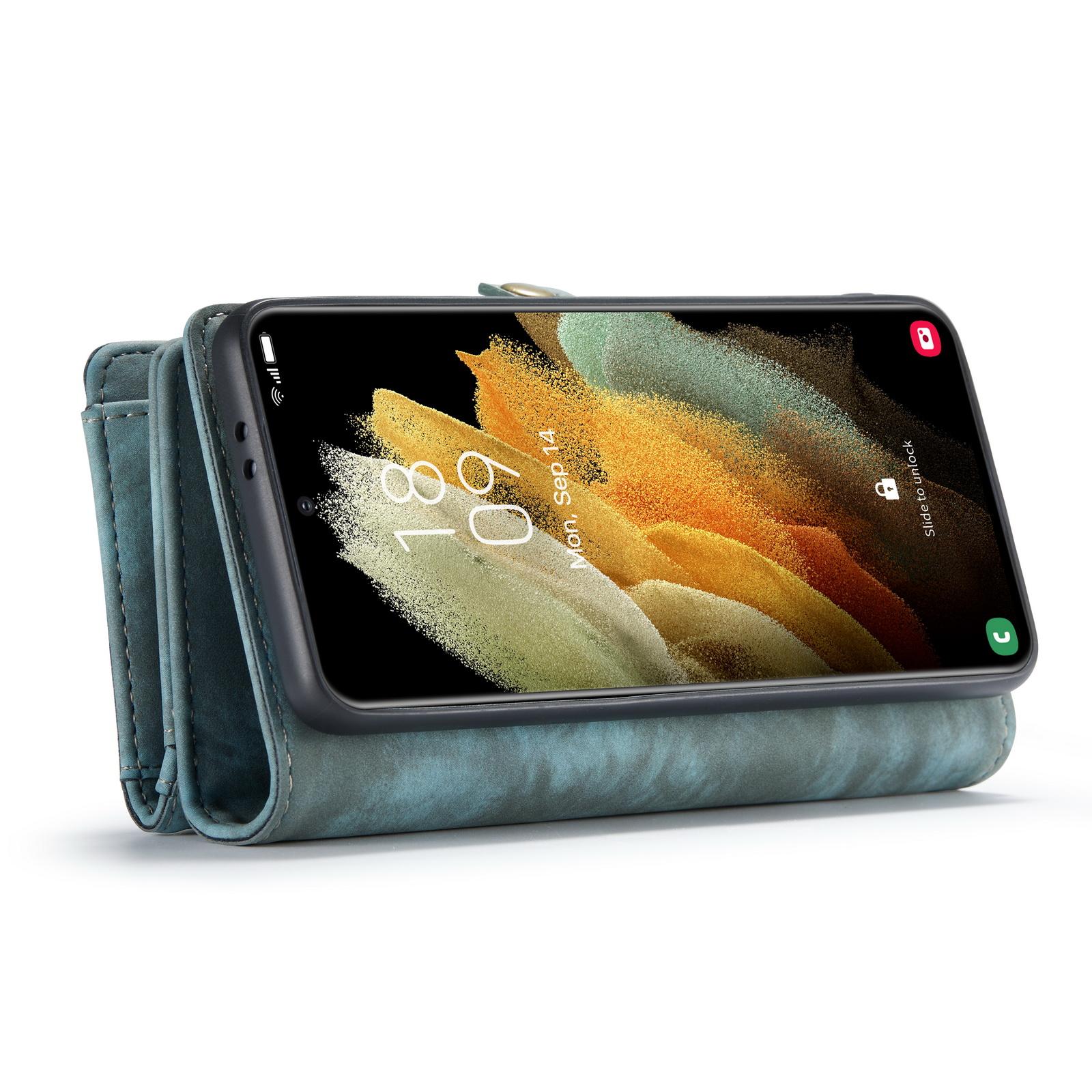 Multi-slot Plånboksfodral Samsung Galaxy S21 Plus Blå