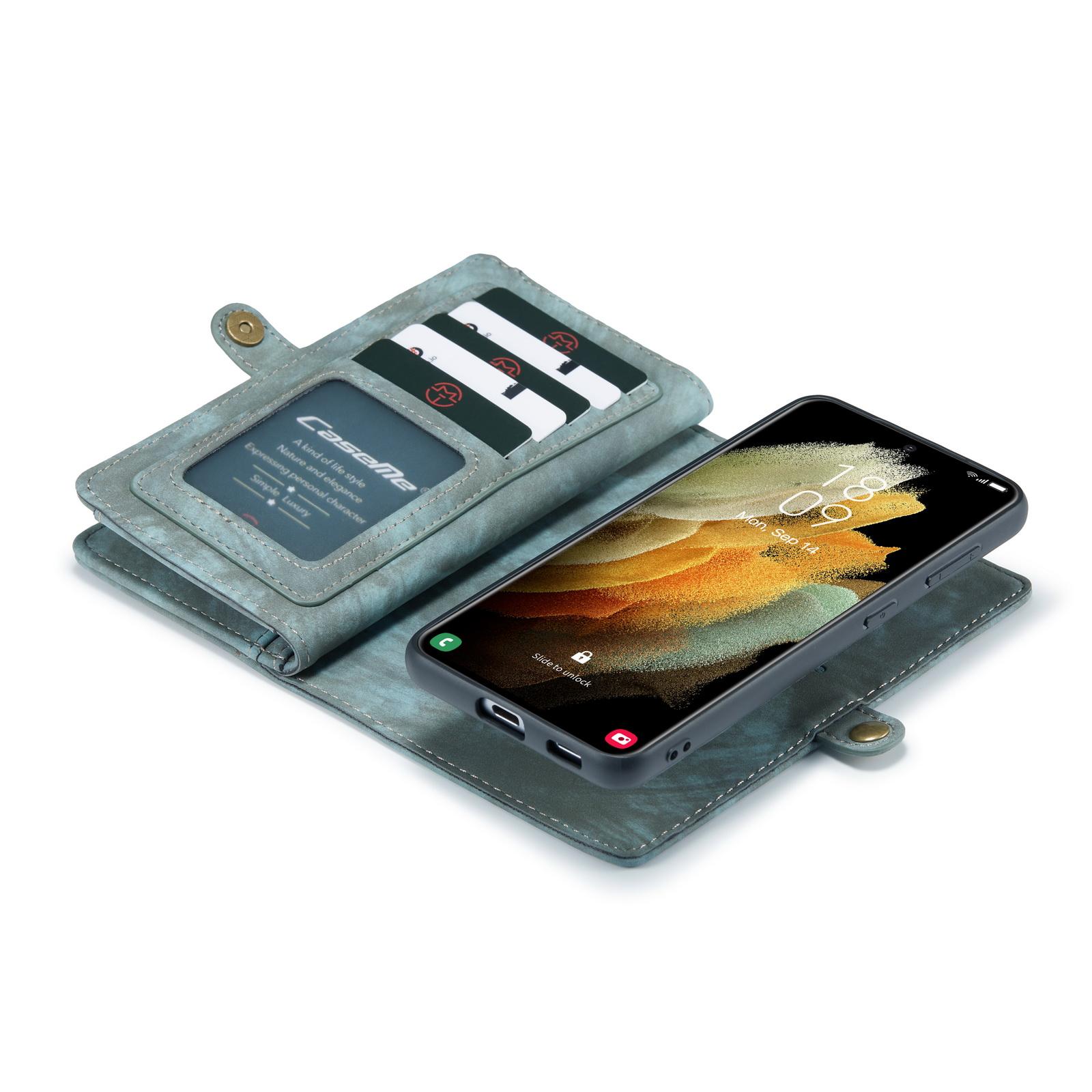 Multi-slot Plånboksfodral Samsung Galaxy S21 Plus Blå