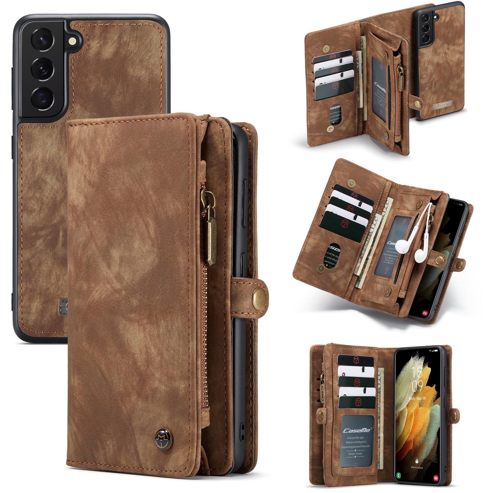 Multi-slot Plånboksfodral Samsung Galaxy S21 Plus Brun