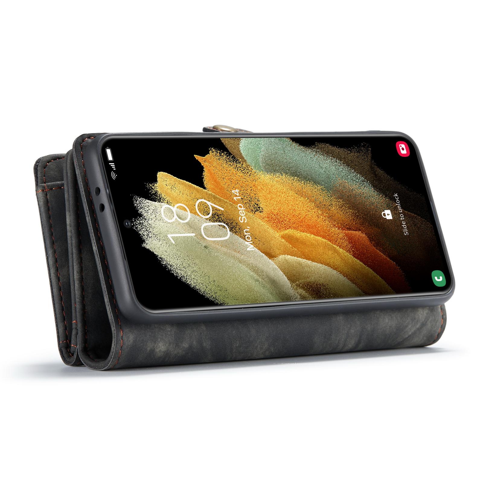 Multi-slot Plånboksfodral Samsung Galaxy S21 Plus Grå