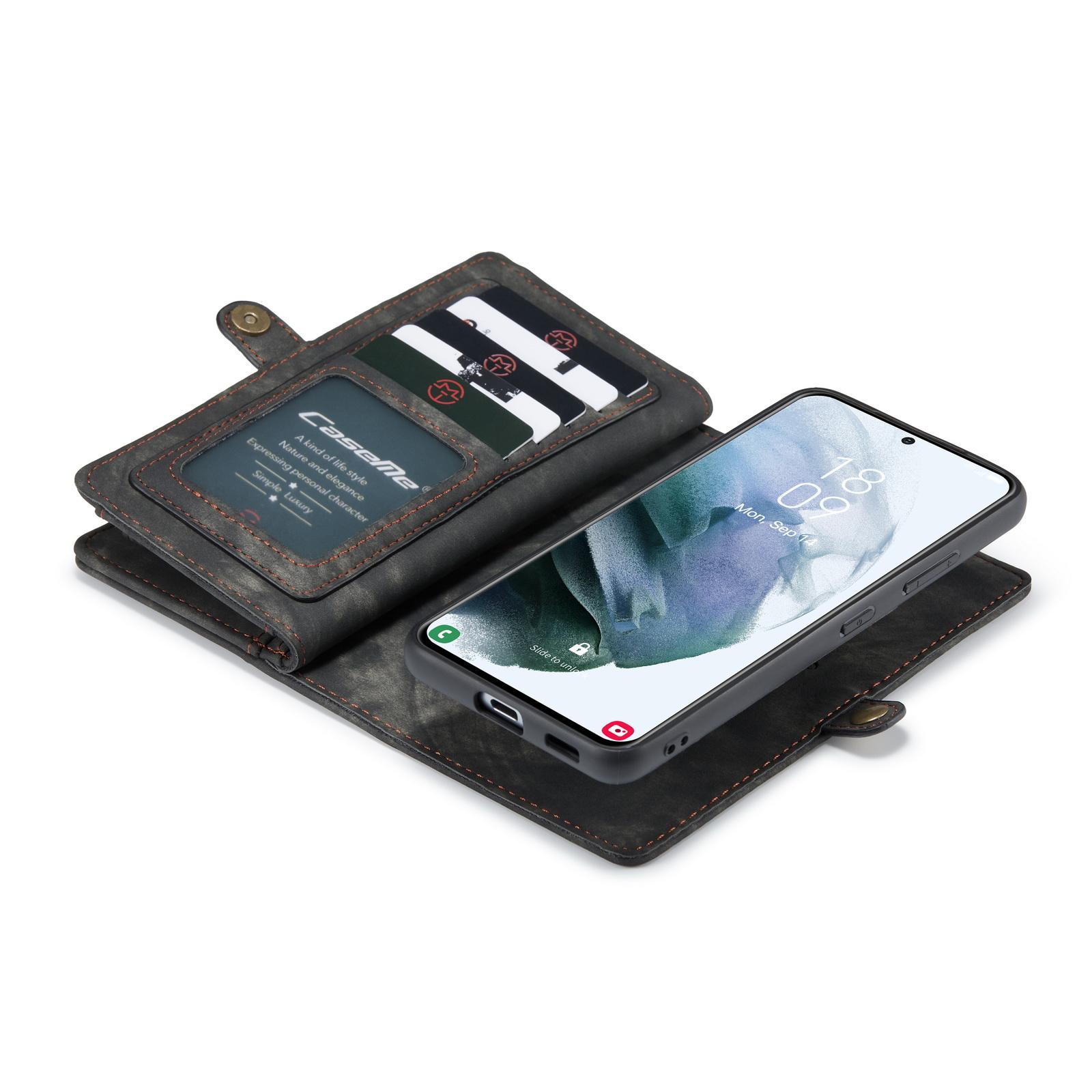 Multi-slot Plånboksfodral Samsung Galaxy S21 Ultra Grå