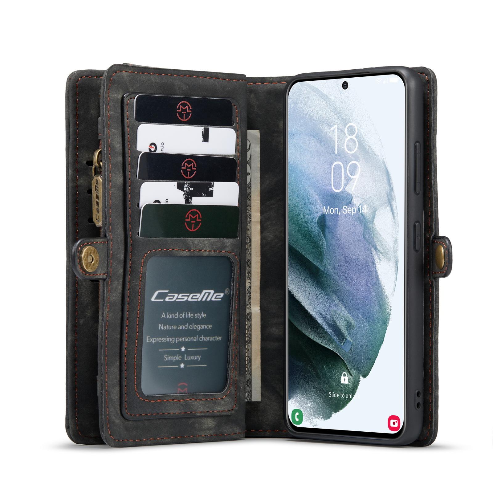 Multi-slot Plånboksfodral Samsung Galaxy S21 Ultra Grå