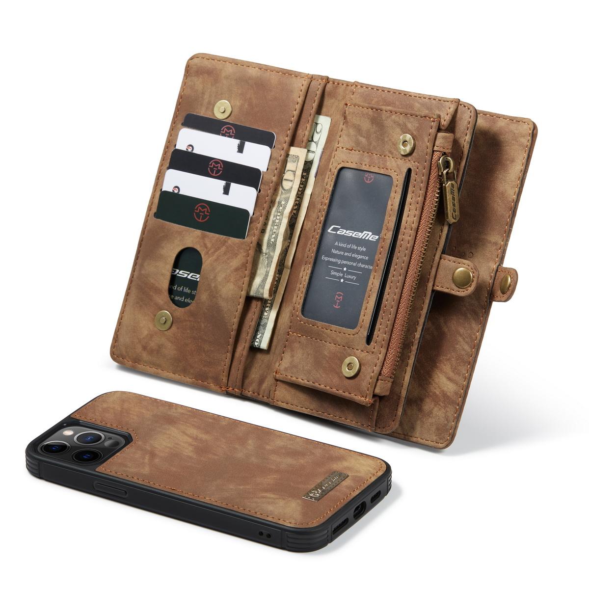 Multi-slot Plånboksfodral iPhone 12/12 Pro brun