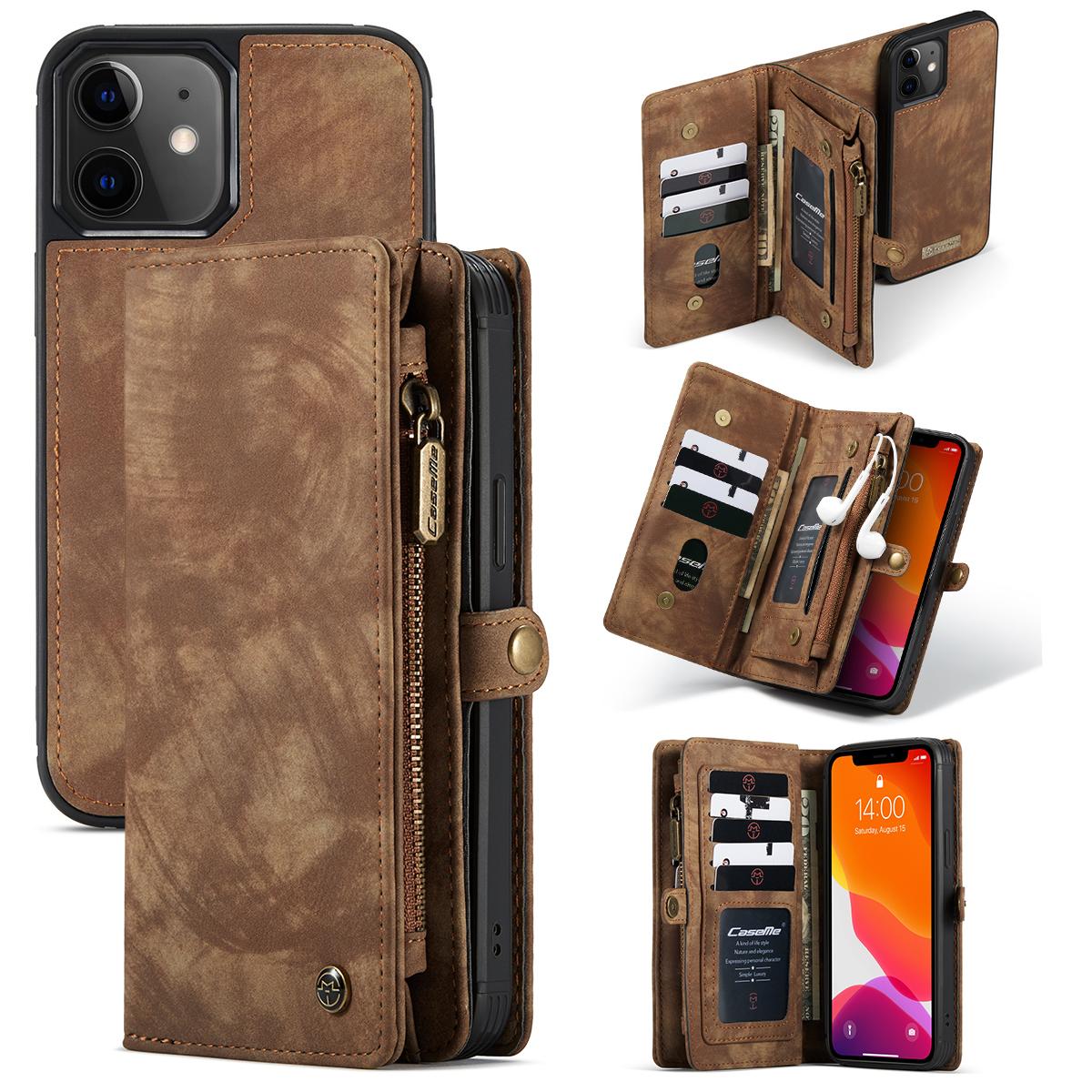 Multi-slot Plånboksfodral Apple iPhone 12 Mini Brun
