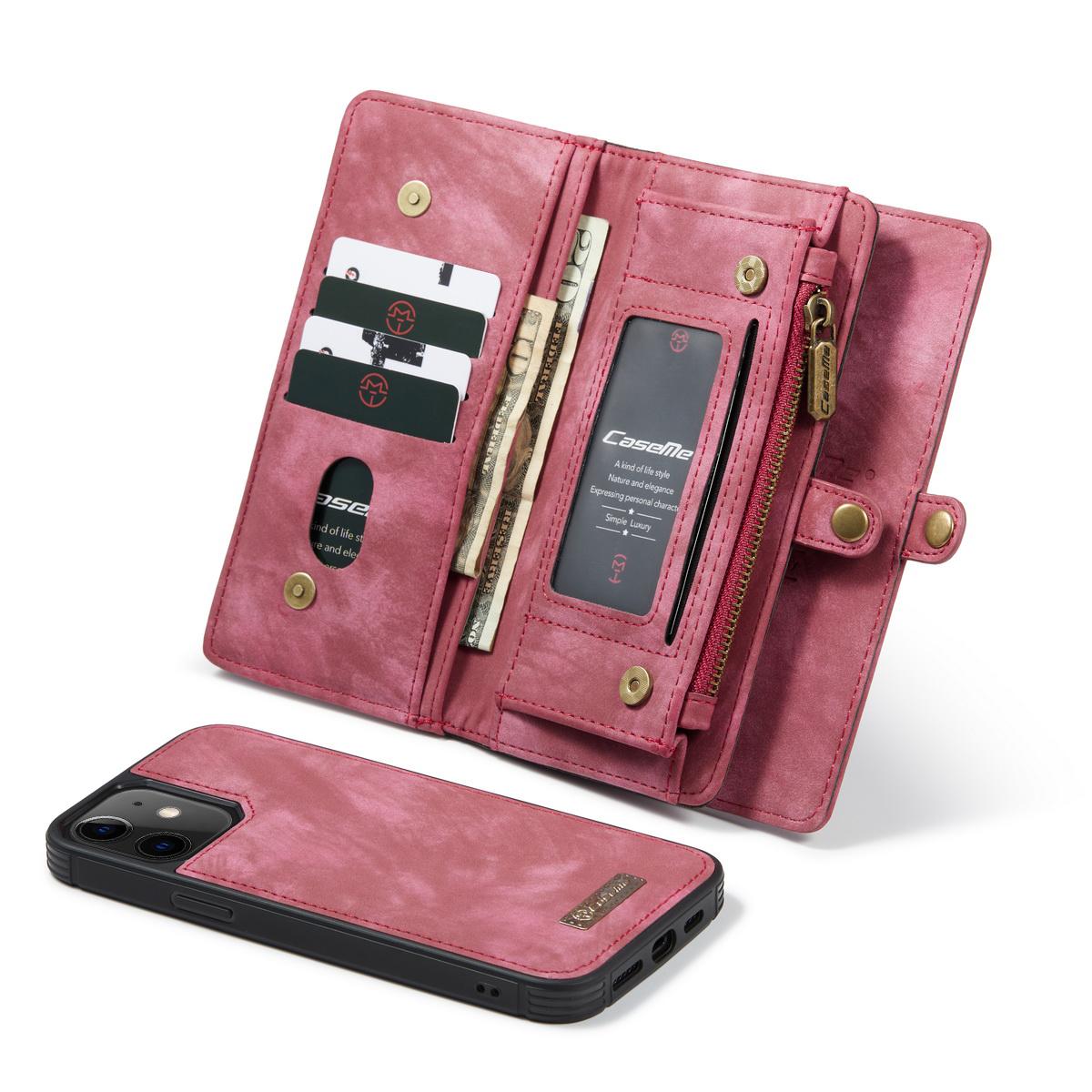 Multi-slot Plånboksfodral iPhone 12 Mini röd