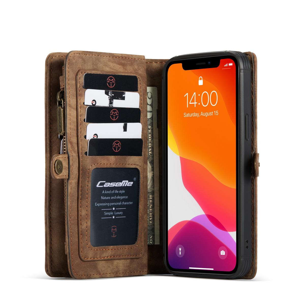 Multi-slot Plånboksfodral iPhone 12 Pro Max brun