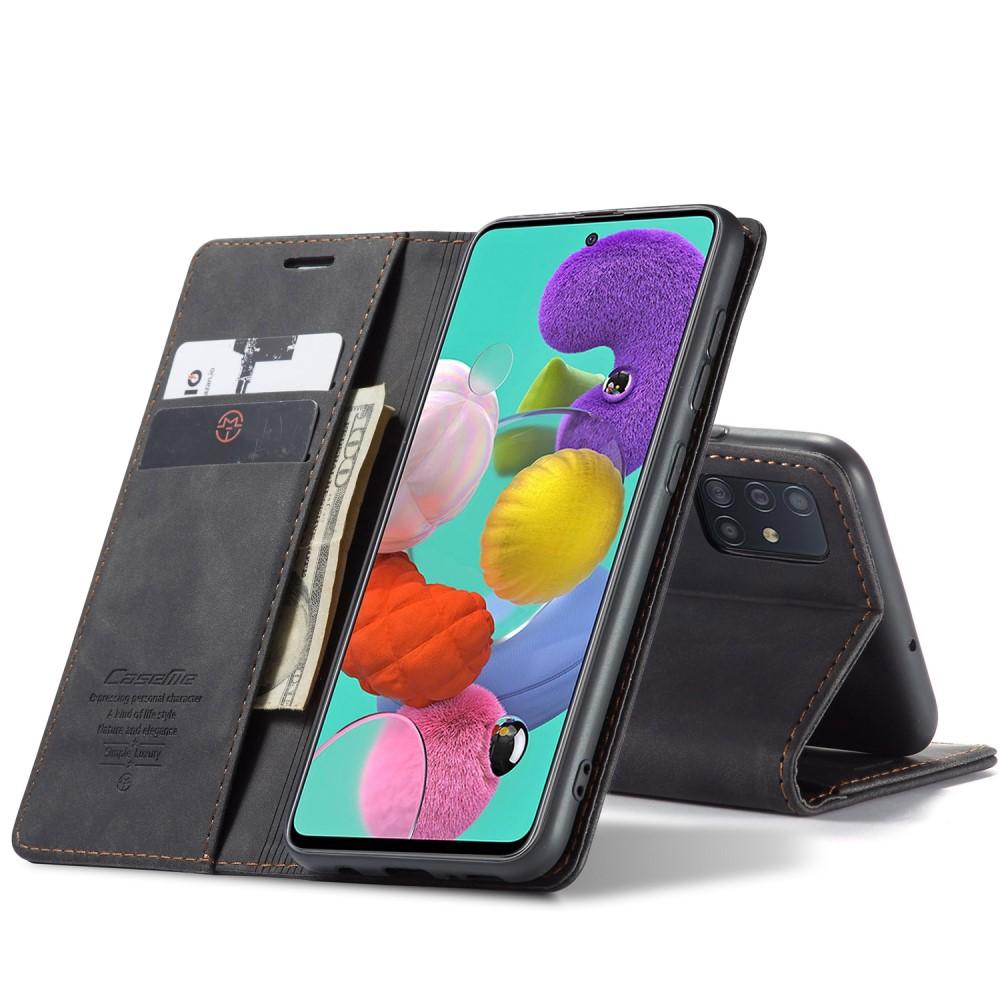 Slim Plånboksfodral Galaxy A51 svart