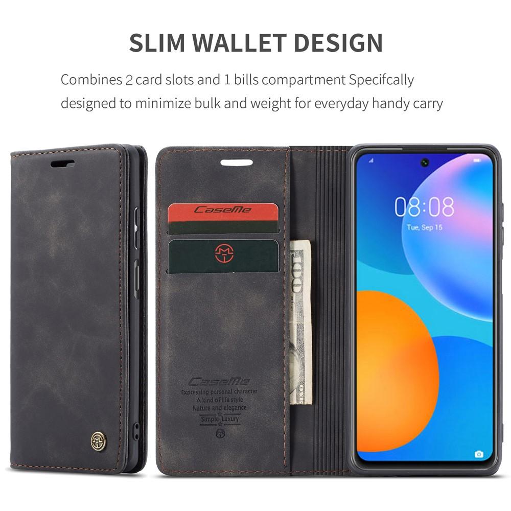 Slim Plånboksfodral Huawei P Smart 2021 svart
