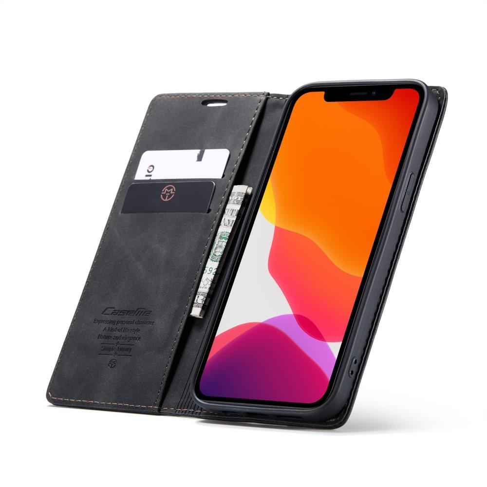 Slim Plånboksfodral Apple iPhone 12/iPhone 12 Pro Svart