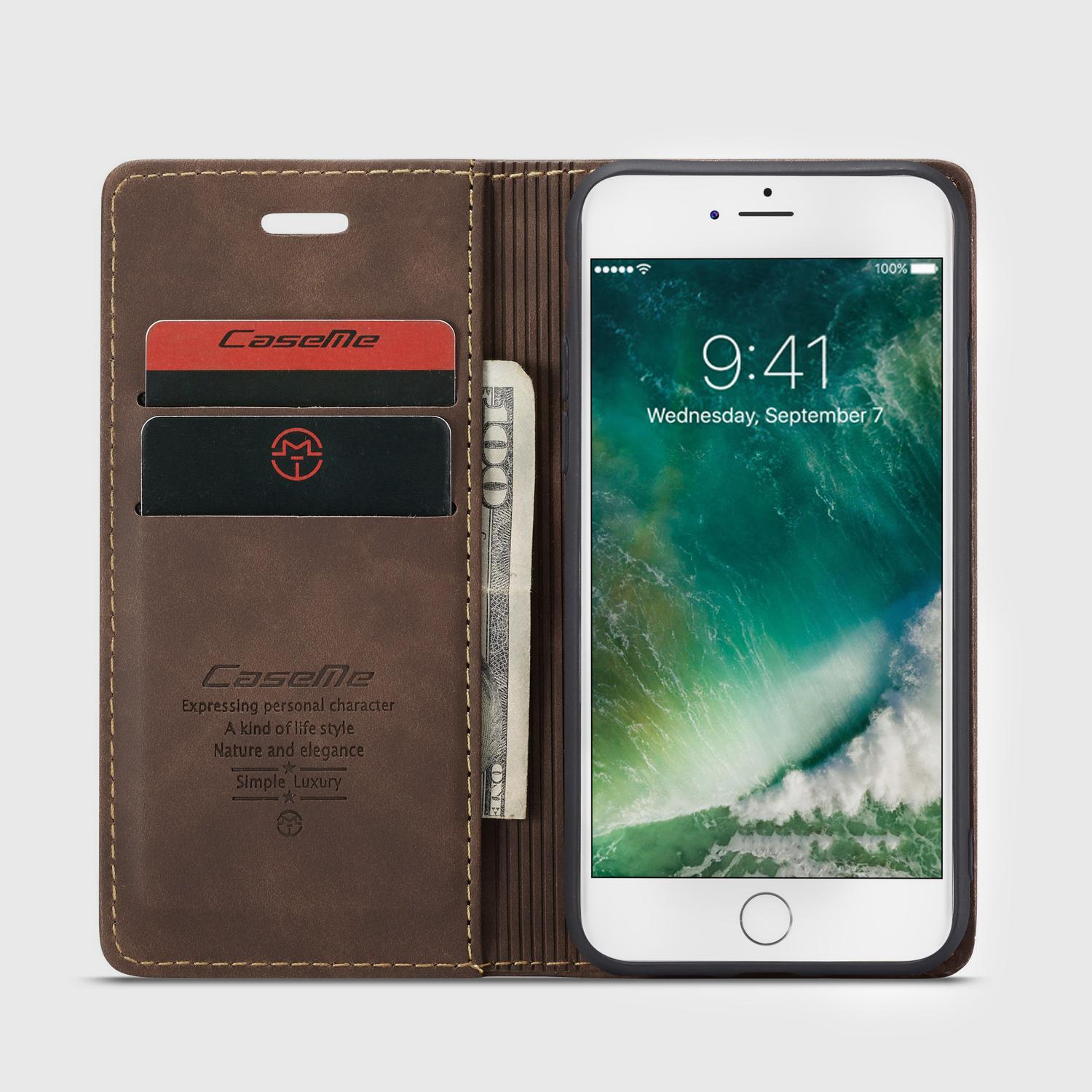 Slim Plånboksfodral iPhone 7/8/SE brun