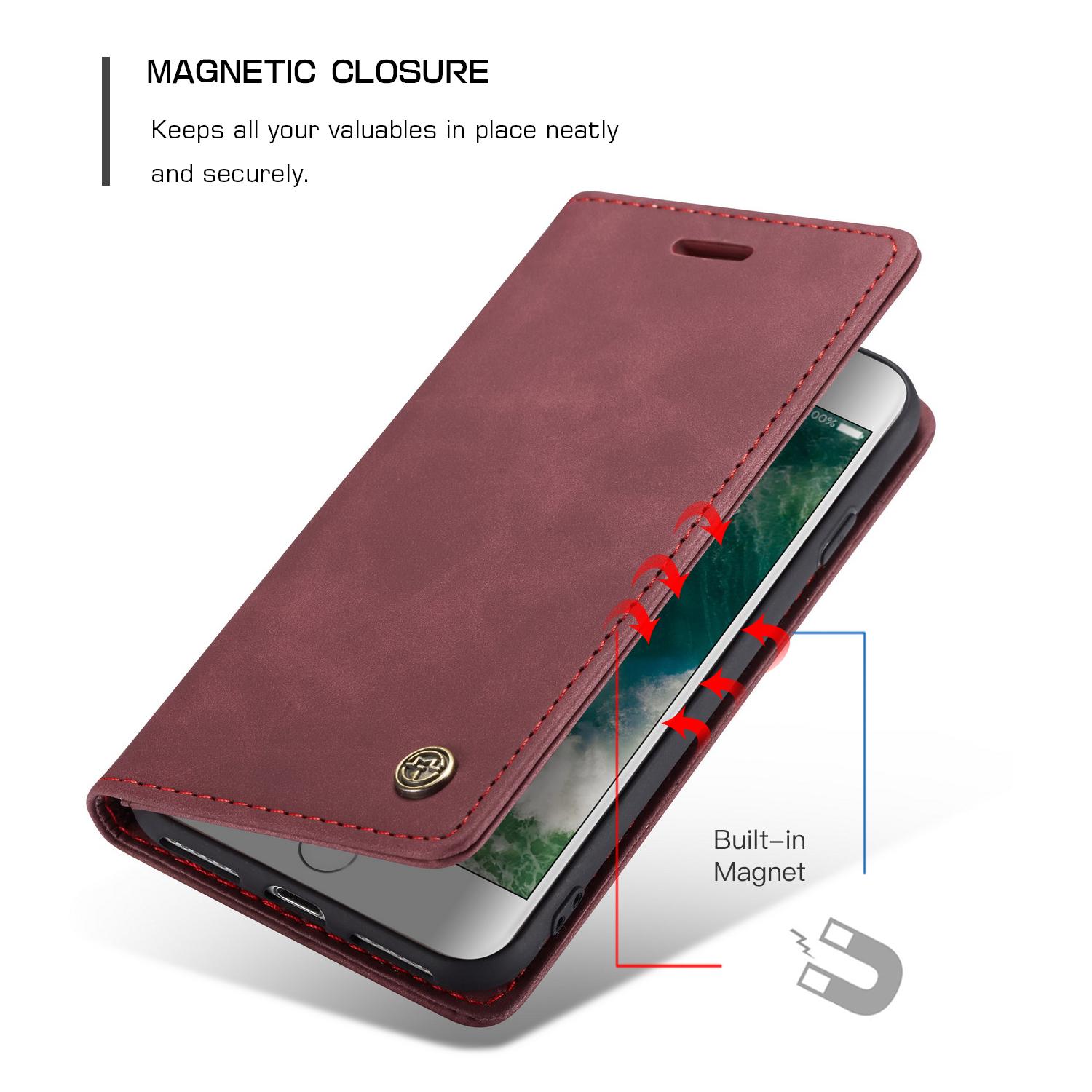 Slim Plånboksfodral iPhone 7/8/SE röd