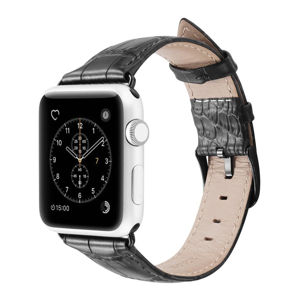 Leather Armband Apple Watch 38/40 mm Crocodile Black