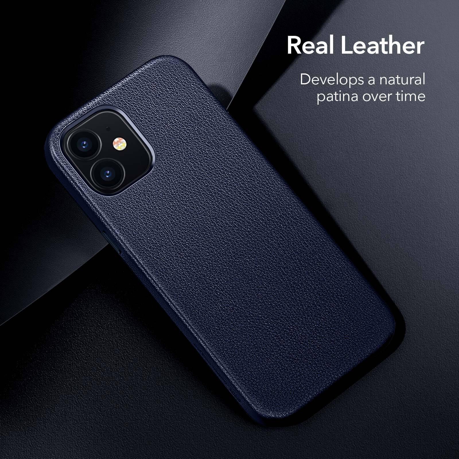Premium Leather Case iPhone 12/12 Pro Navy Blue