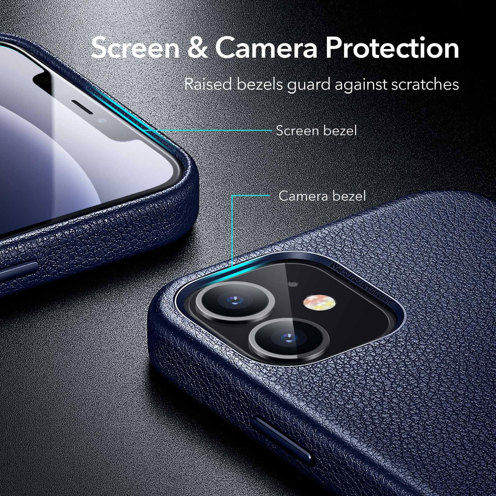 Premium Leather Case iPhone 12/12 Pro Navy Blue