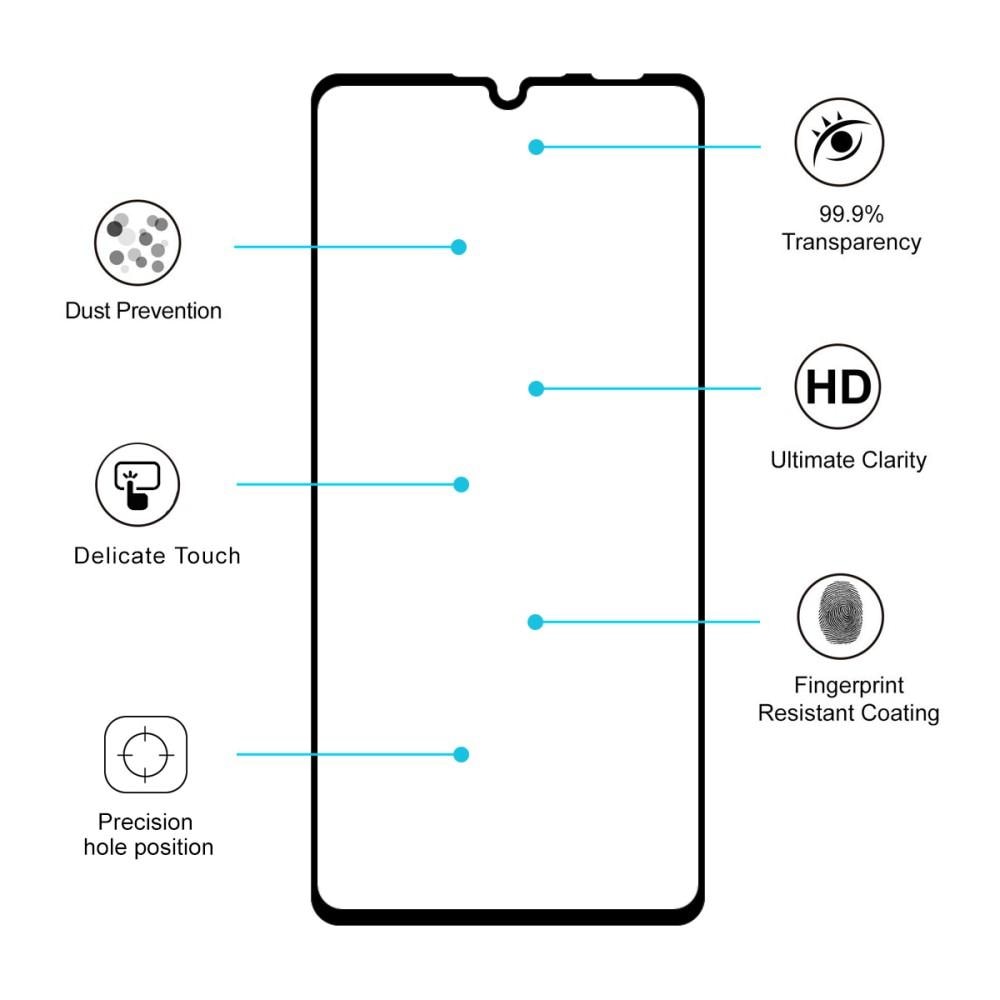 Full Glue Tempered Glass Huawei P30 Lite Black