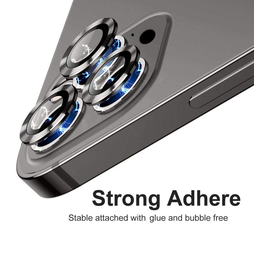 Härdat Glas Linsskydd Aluminium iPhone 12 Pro svart