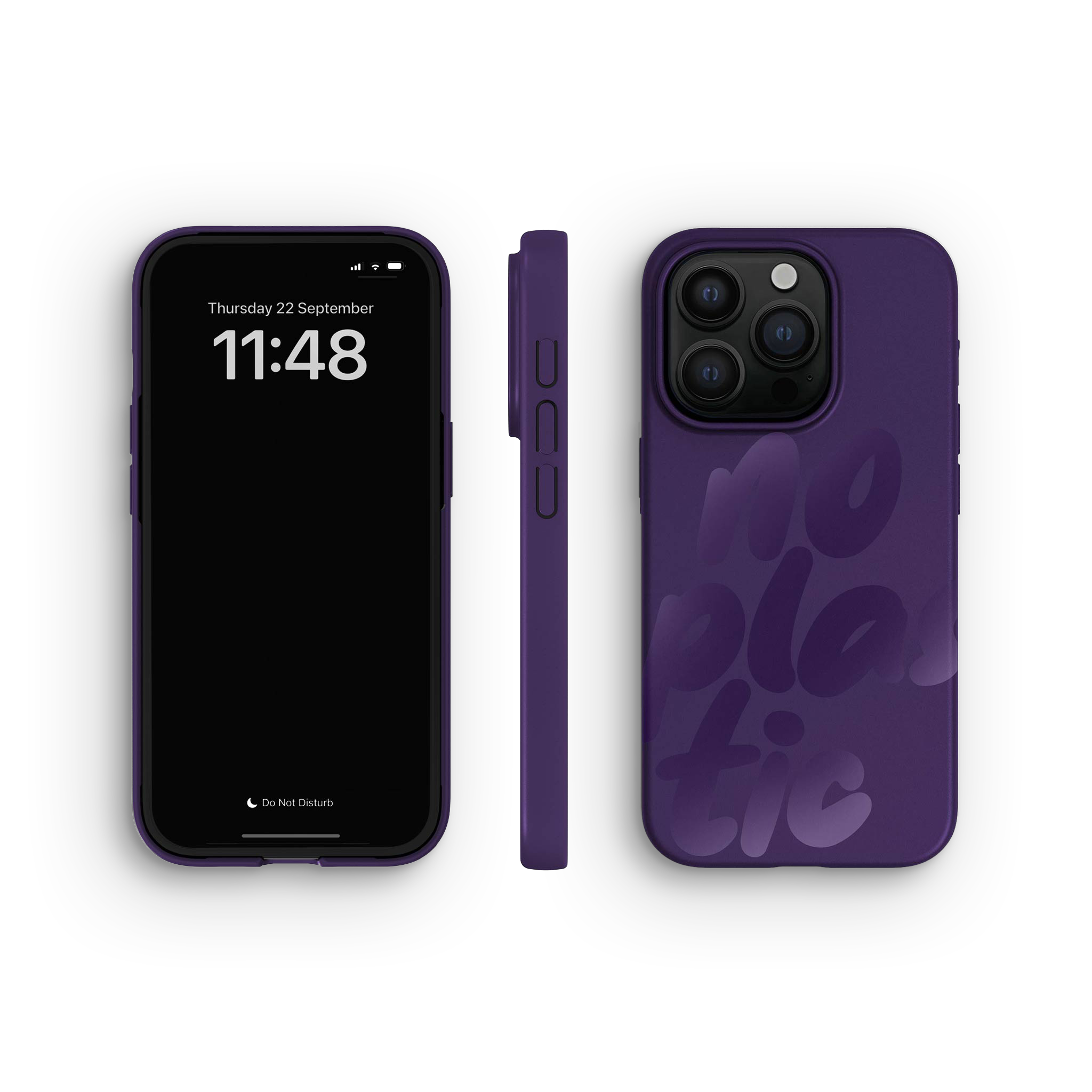 Skal iPhone 15 Pro, No Plastic Blackberry Purple