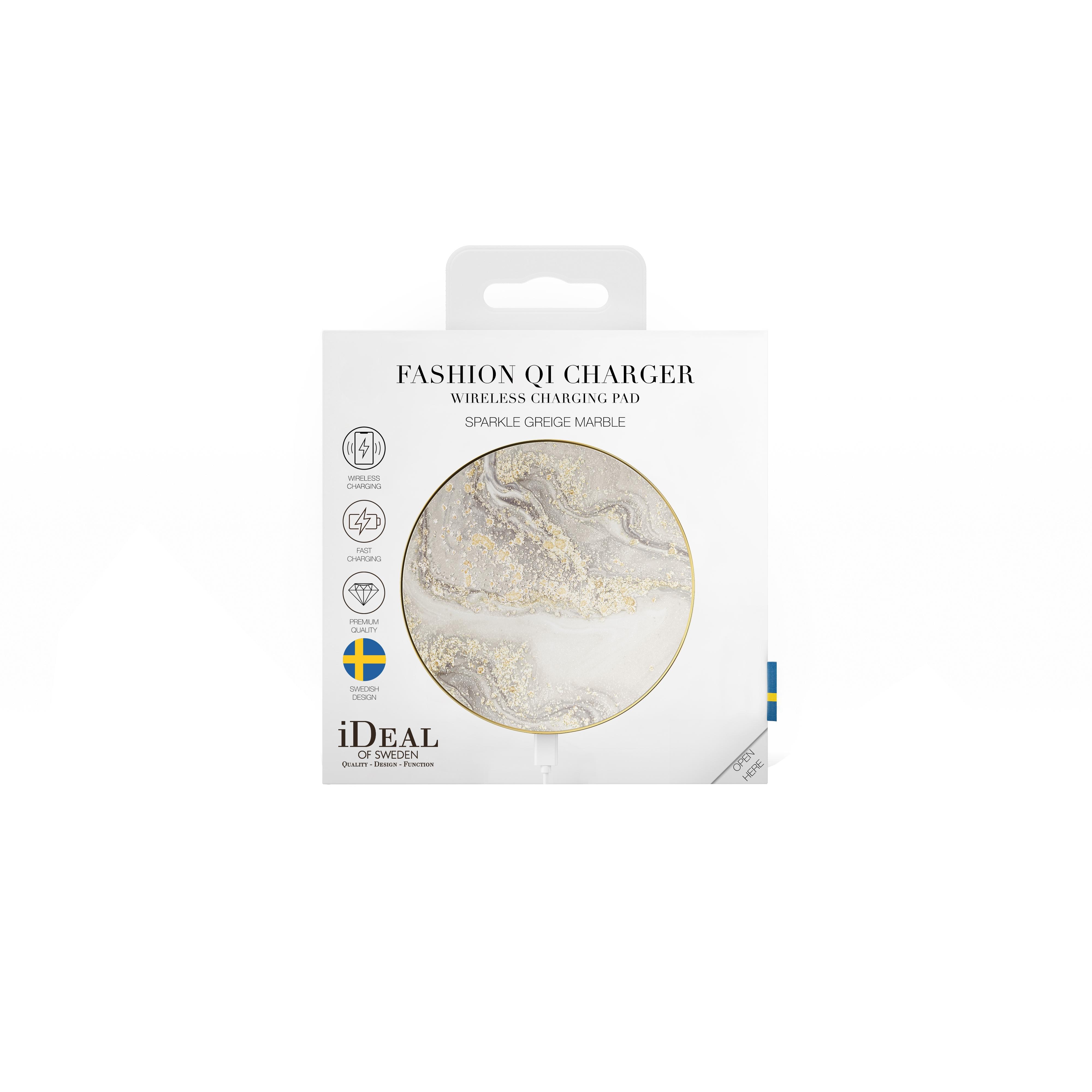 Fashion Qi Charger Sparkle Greige Marble