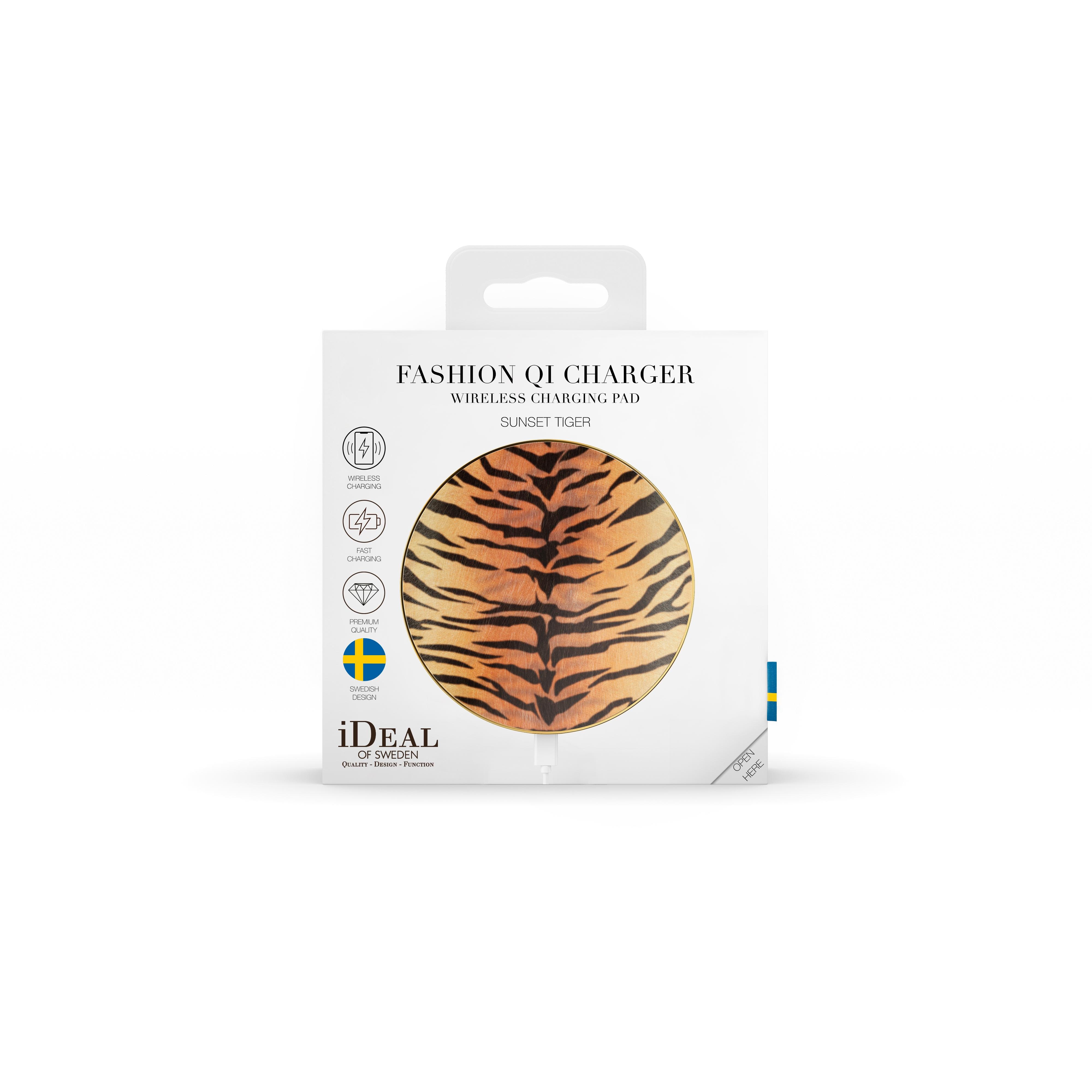 Fashion Qi Charger Sunset Tiger