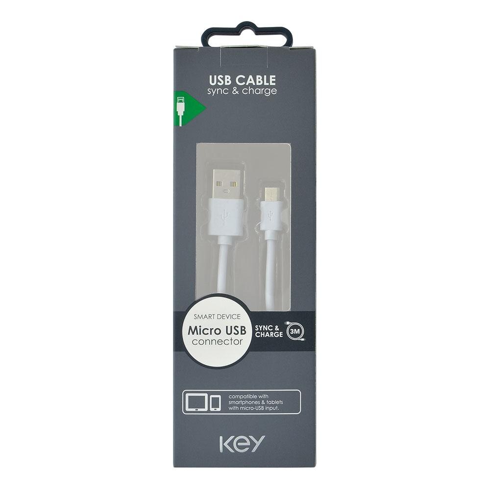 Micro USB 2.0 Cable 3m White