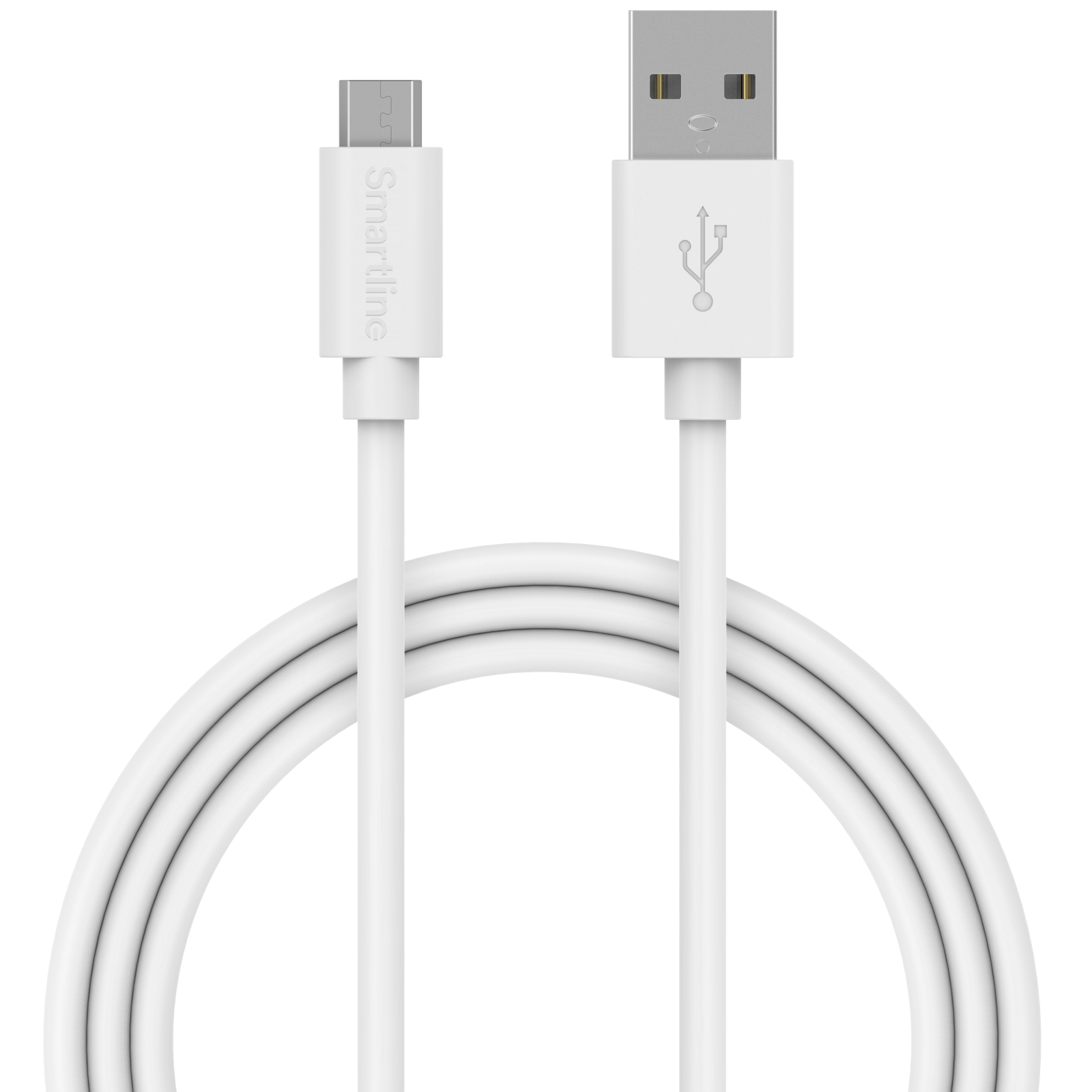 USB-kabel MicroUSB 1m Vit