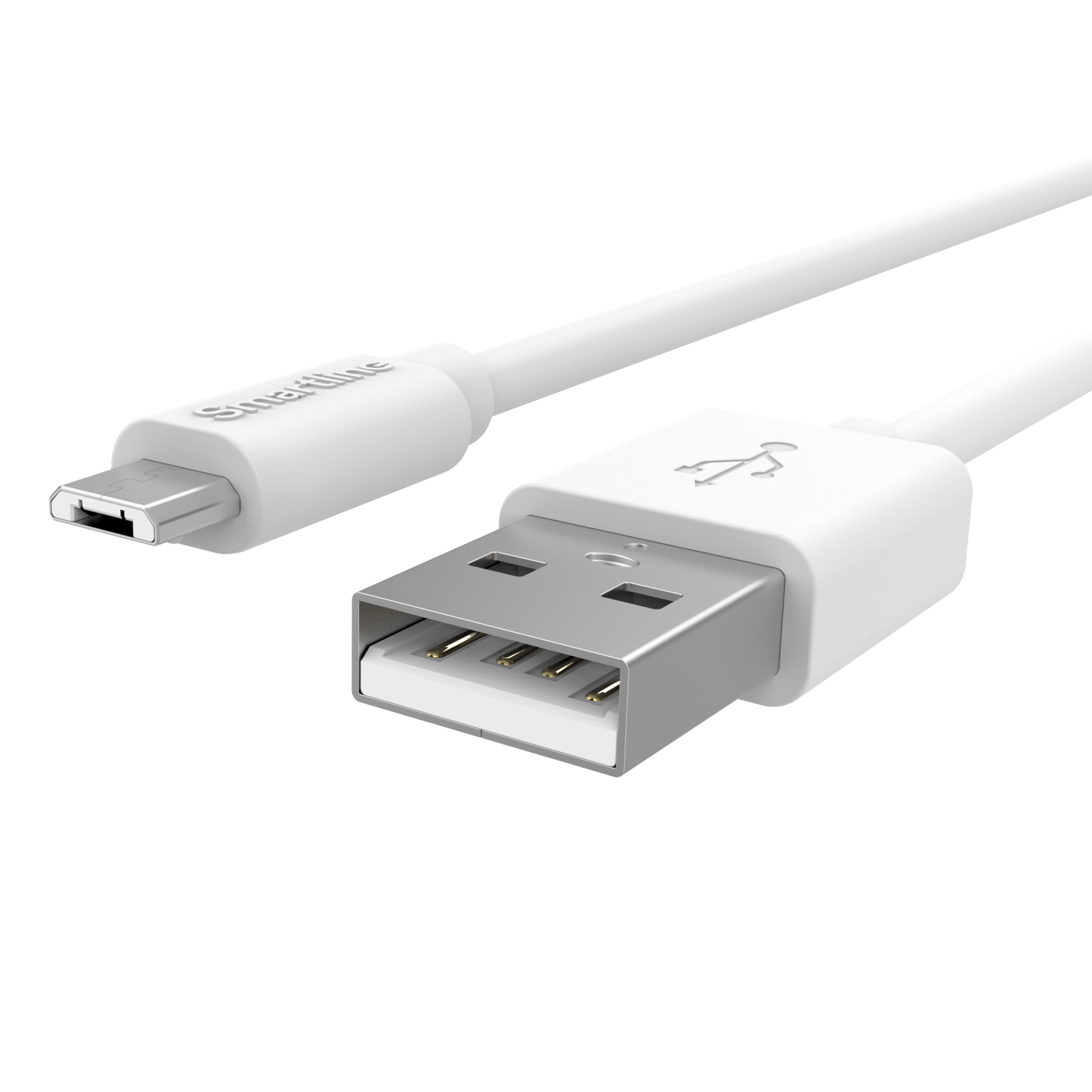 USB-kabel MicroUSB 1m Vit