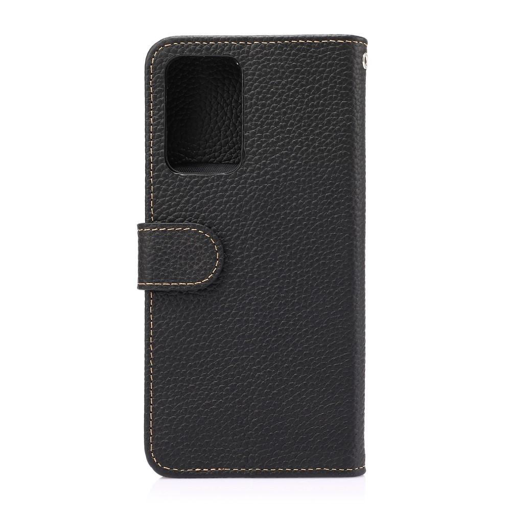 Real Leather Wallet Galaxy A52/A52s Black