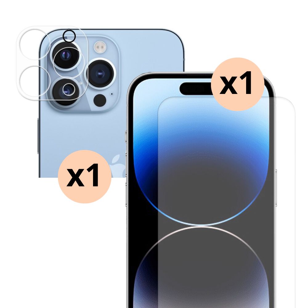 iPhone 15 Pro Max Kameraskydd och Skärmskydd Härdat Glas