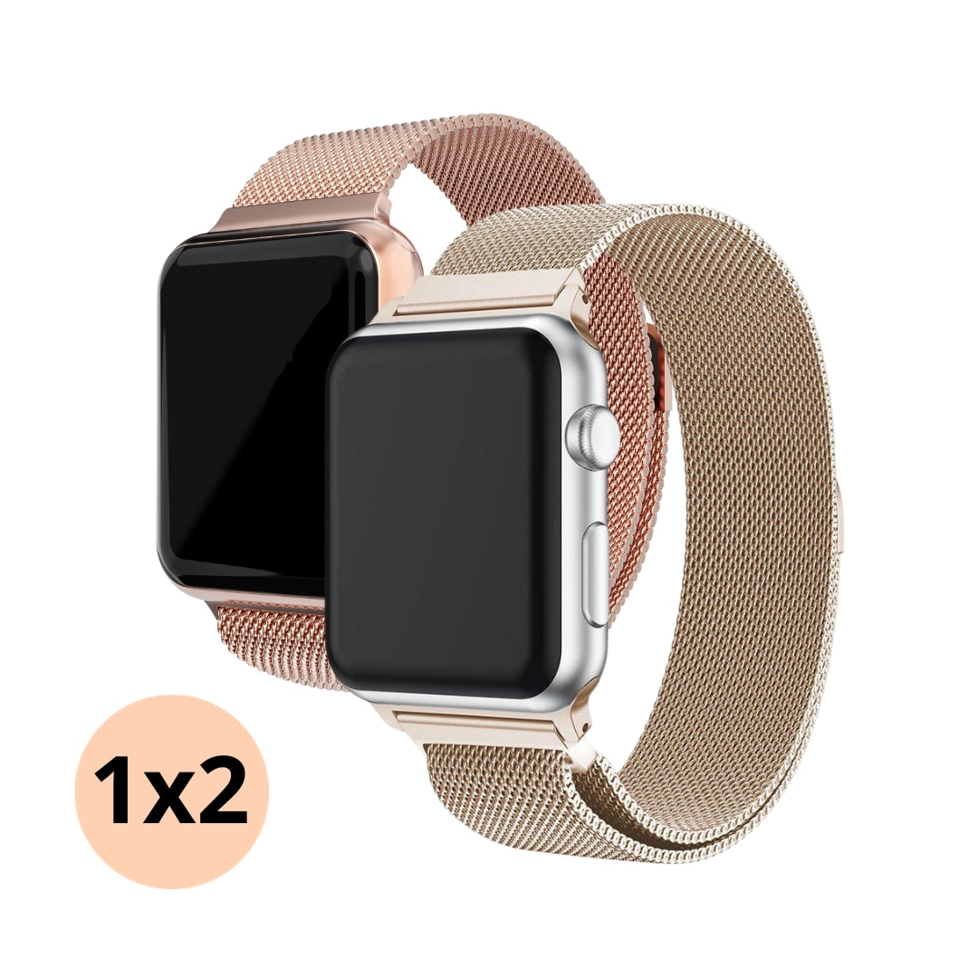 Apple Watch 42mm Kit Armband Milanese Loop champagneguld & roséguld