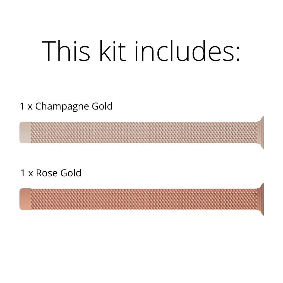 Apple Watch 44mm Kit Armband Milanese Loop champagneguld & roséguld