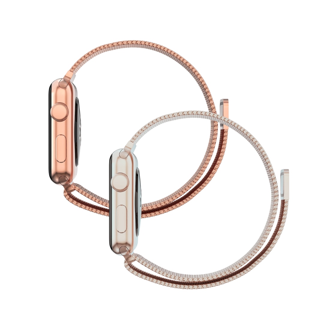 Apple Watch 38mm Kit Armband Milanese Loop champagneguld & roséguld