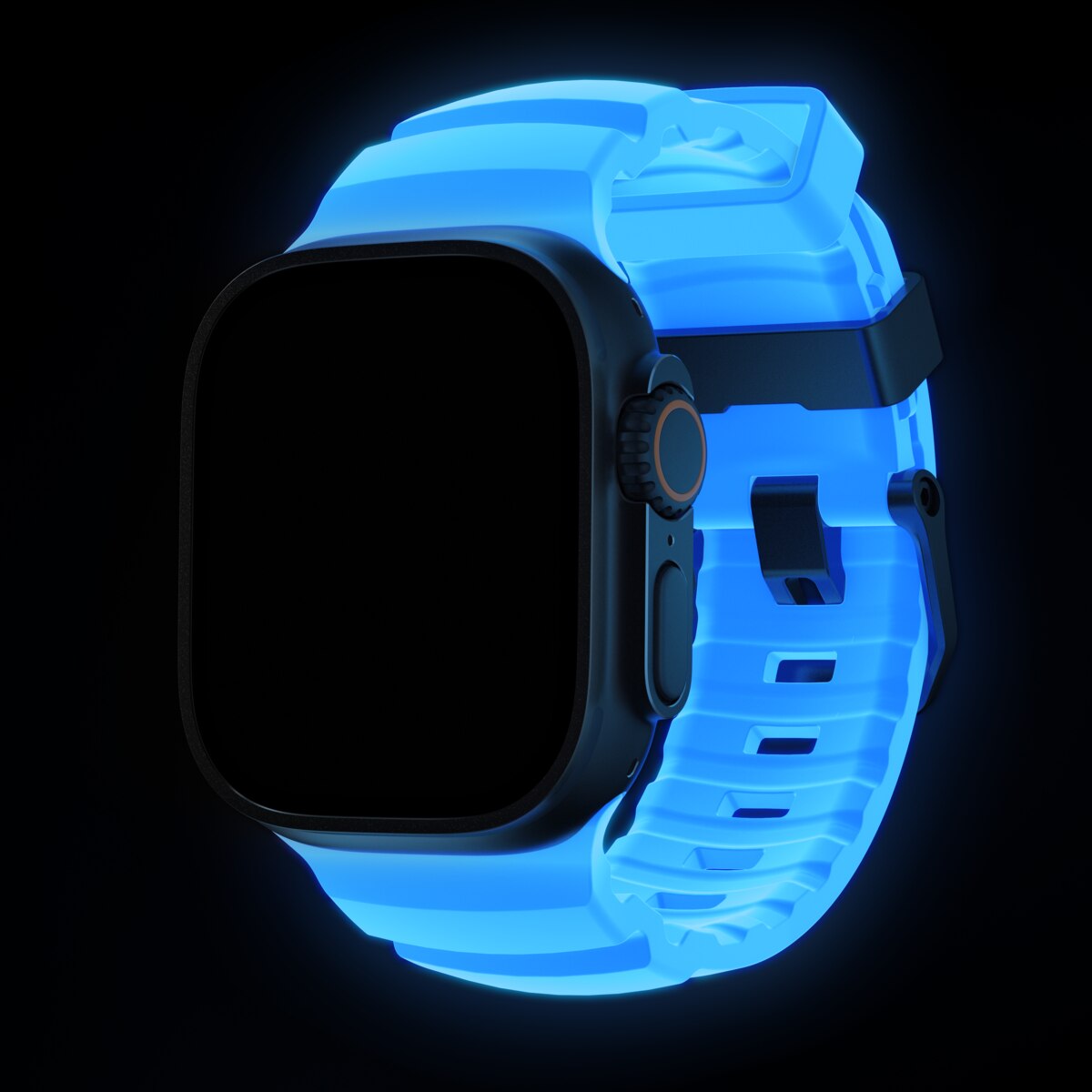 Apple Watch Series 7 45mm Rocky Point Band Icy Blue Glow (Black Hardware) - Limited edition