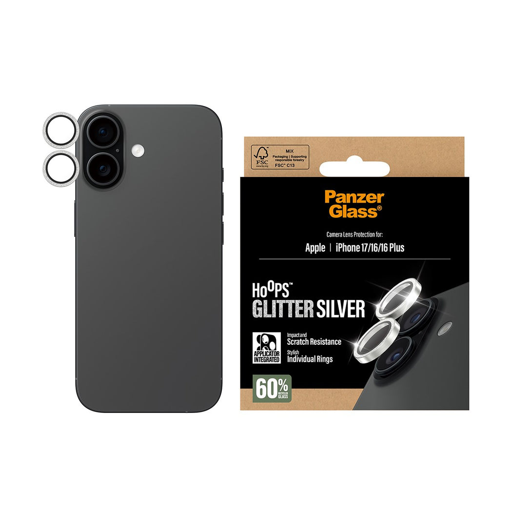 iPhone 17 Hoops Camera Lens Protector Glitter Silver