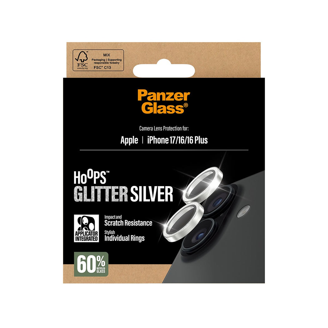 iPhone 17 Hoops Camera Lens Protector Glitter Silver