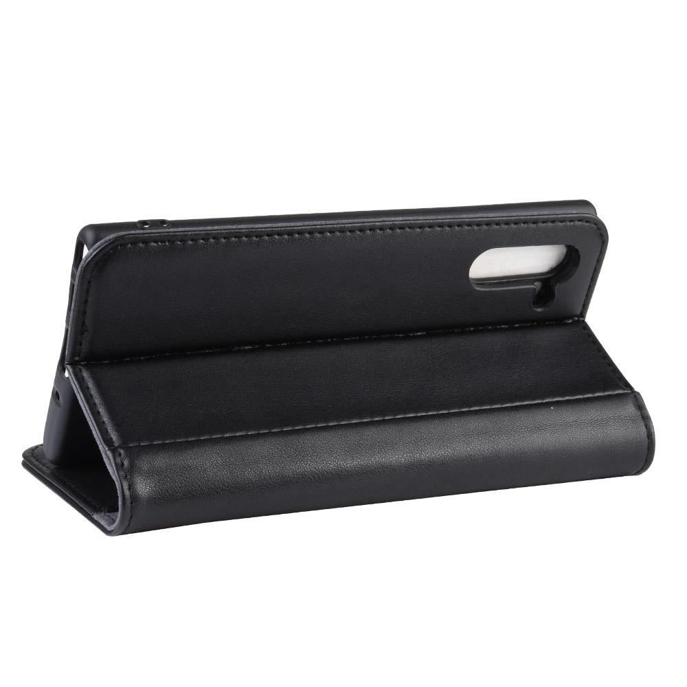 Äkta Läderfodral Samsung Galaxy Note 10 Svart