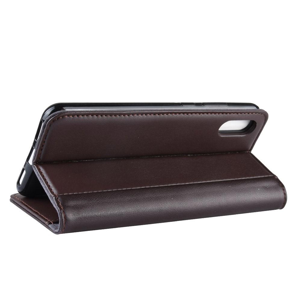 Äkta Läderfodral Huawei Y6 2019 Brun
