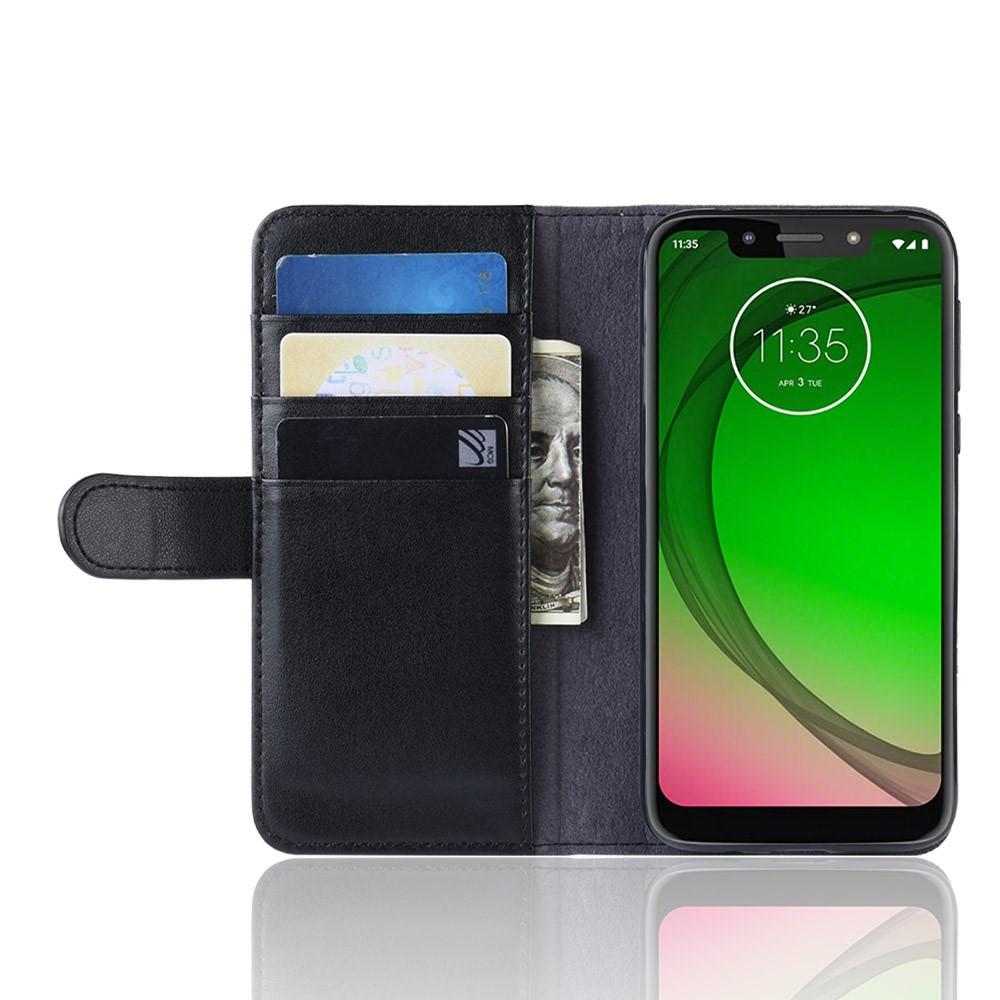 Äkta Läderfodral Motorola Moto G7 Play Svart