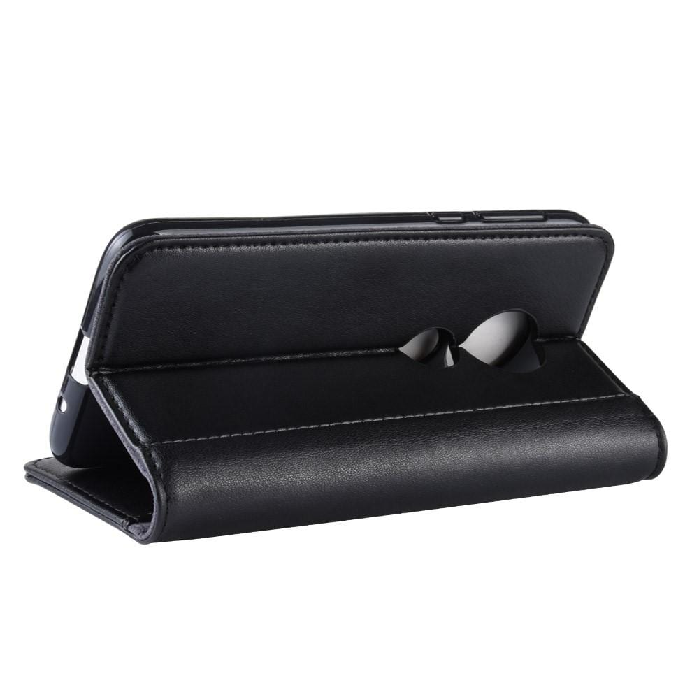 Äkta Läderfodral Motorola Moto G7 Play Svart